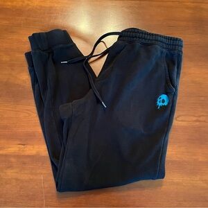 Riot Society Skull Drop joggers Streetwear Black sweatpants small size